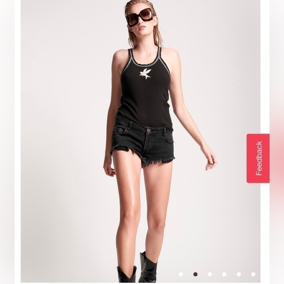 One teaspoon WORN BLACK BONITAS LOW WAIST DENIM SHORT 28 - Picture 1 of 14